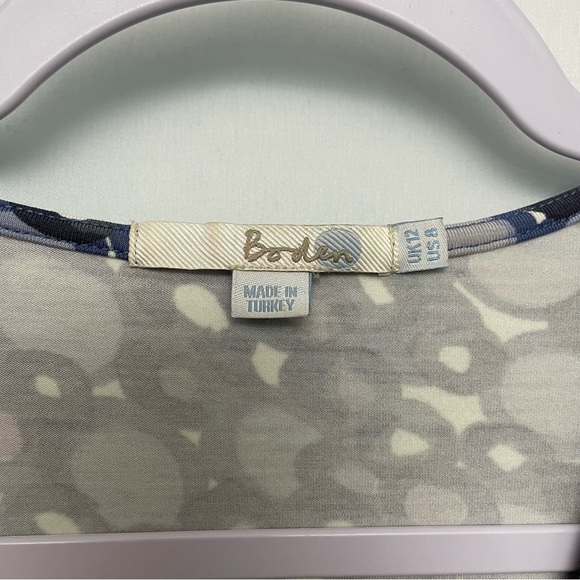 BODEN Jersey Knit Faux Wrap Dot Print Blouse Top 8 - Picture 4 of 5